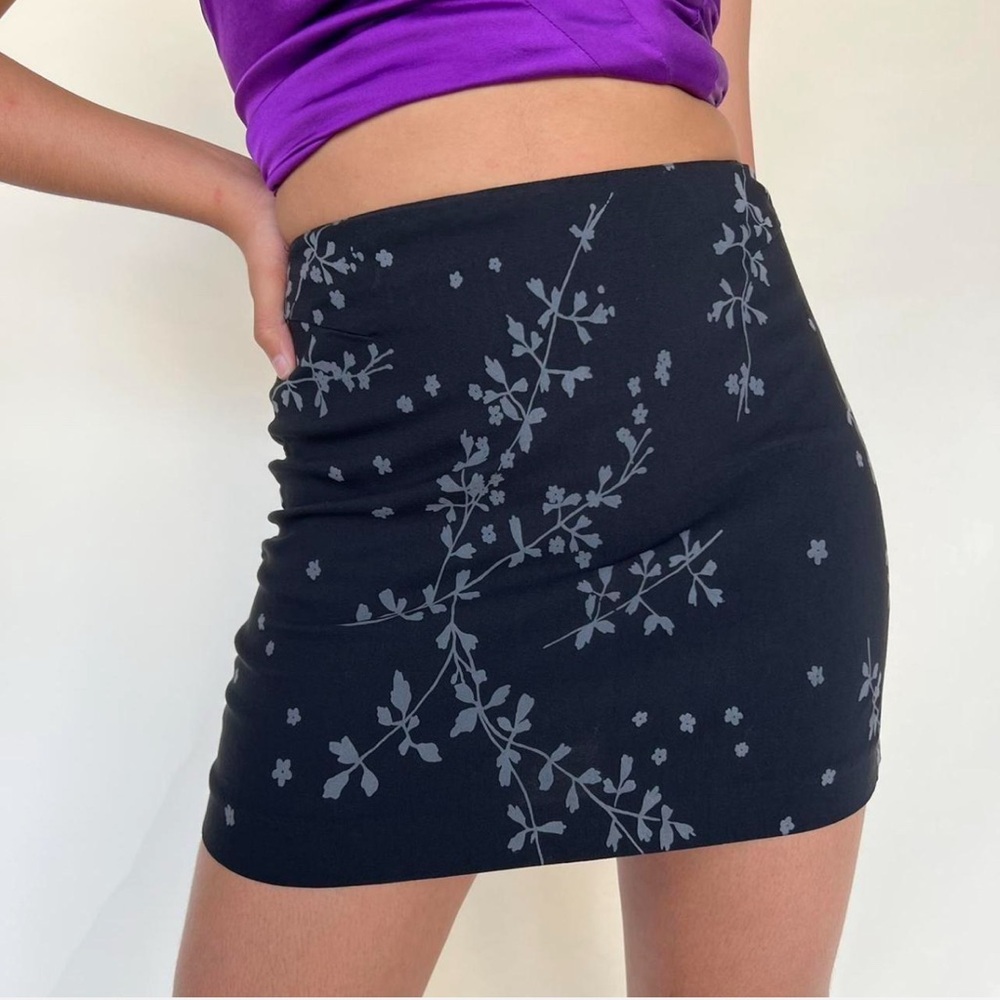 Vintage Floral Black Skirt